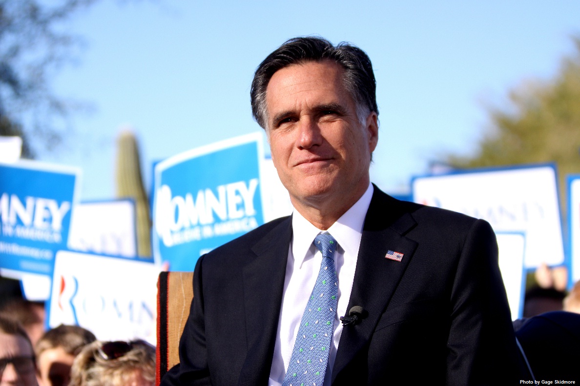 Mitt Romney smirking at a fundraiser